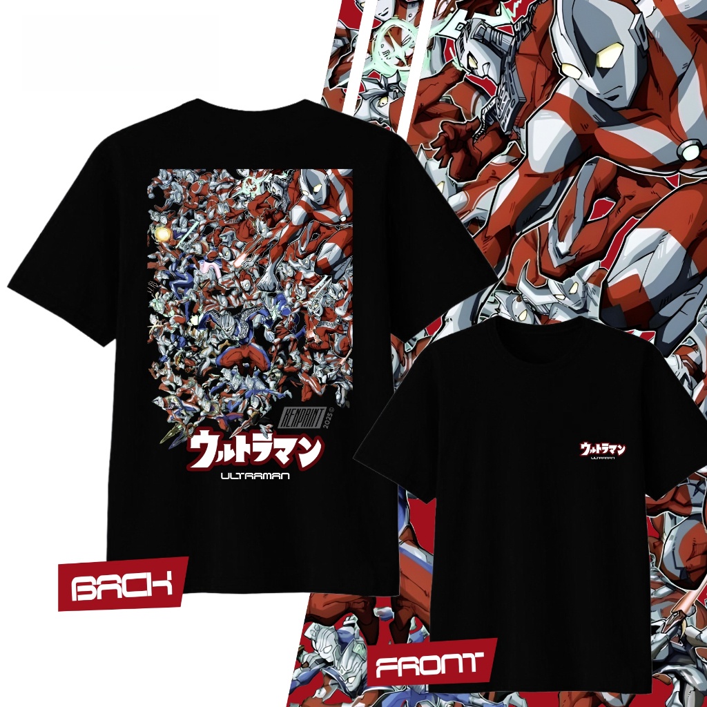 Street Fashion Japan - Anime Ultraman Printed Cotton Y2K T-shirt