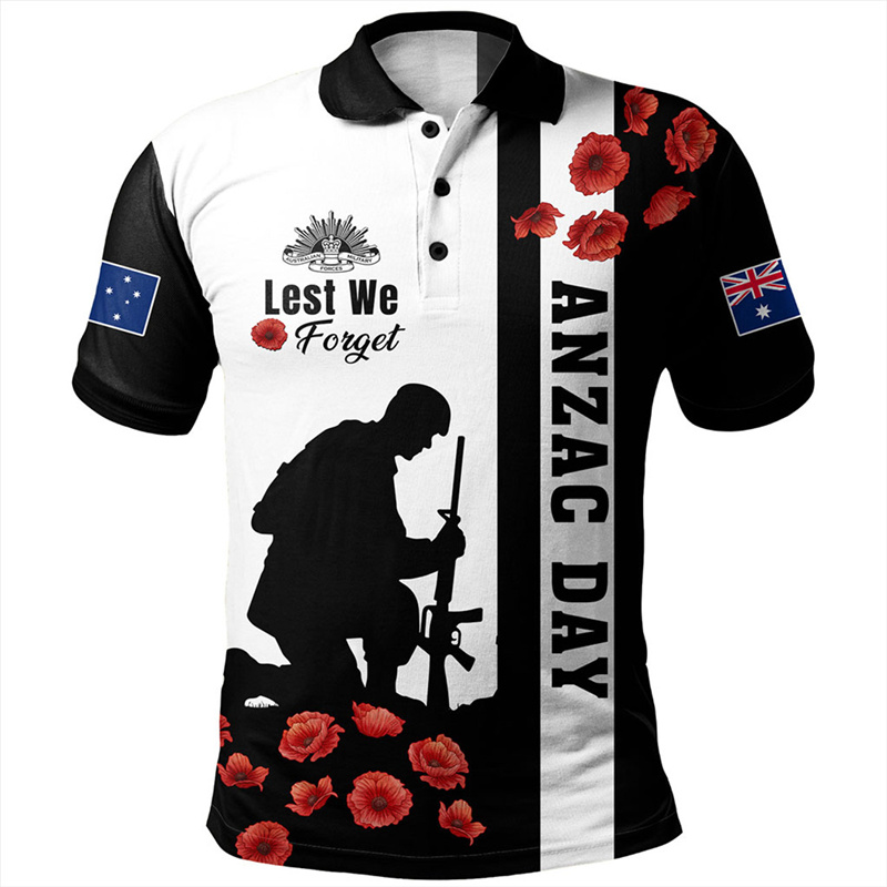 Street Fashion Men 2025 - Lest We Forget Anzac Day Polo