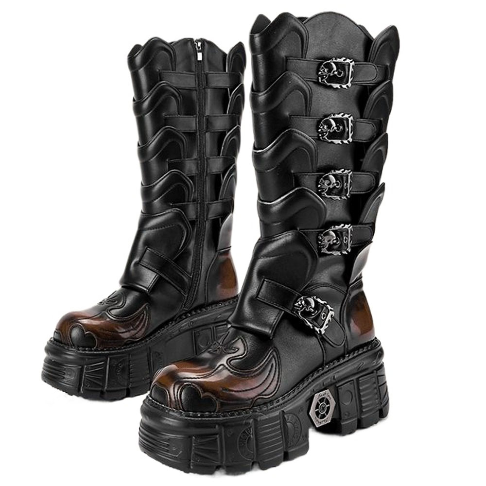 Street Fashion Punk - Fashion Punk Genuine Leather Motorcycle Boots