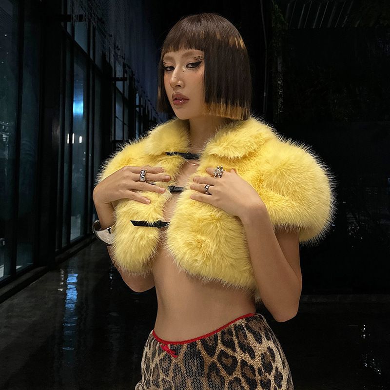 Street Fashion Men 2025 - 2025 Fur Short Coat Women Cropped