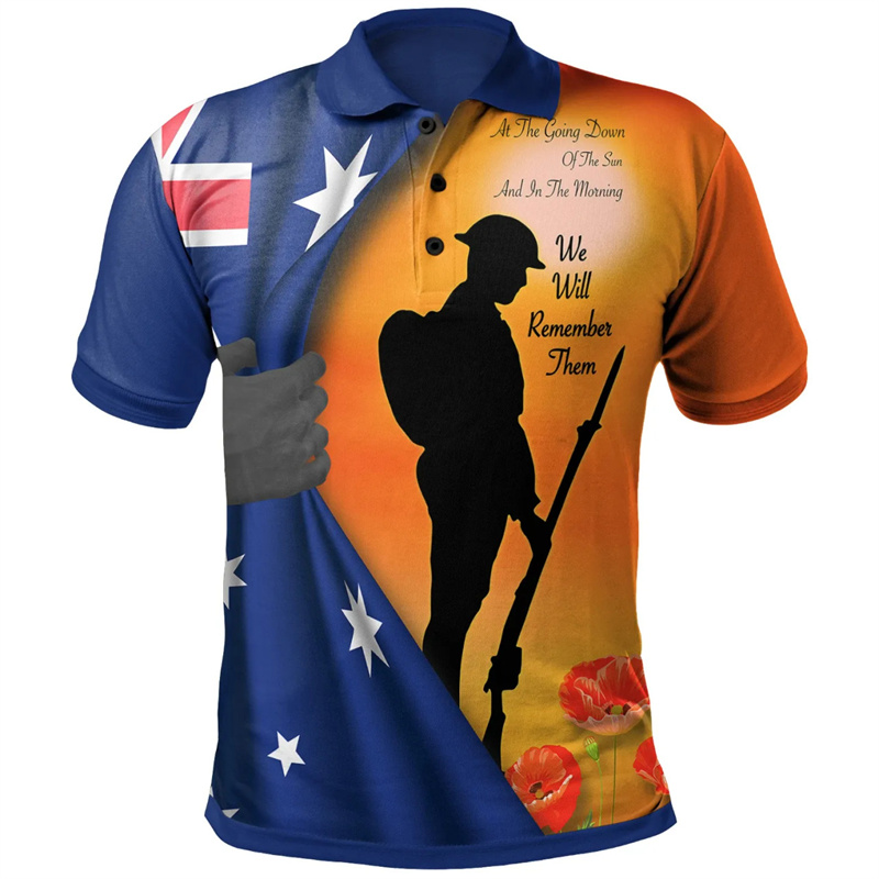Street Fashion Men 2025 - Lest We Forget Anzac Day Polo