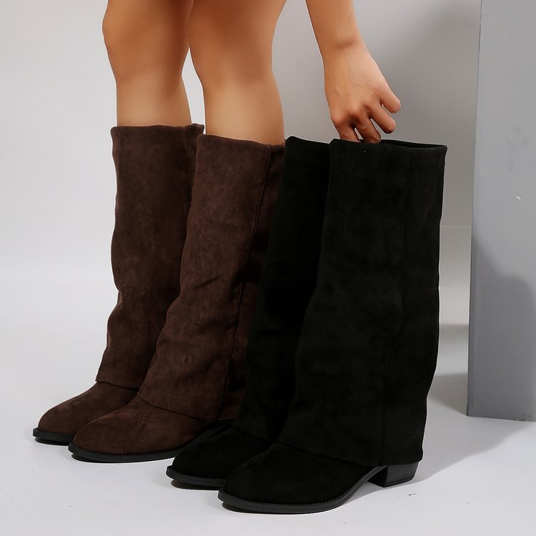 Street Fashion Denim - Women's Knee High Boots Autumn Fashion