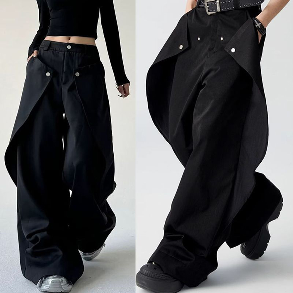 Street Fashion Men 2025 - Mens Trousers Stitching Double-Layer Design Casual