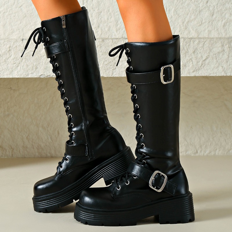 Platform Chunky Sole Women Kne - Street Fashion Punk review and price