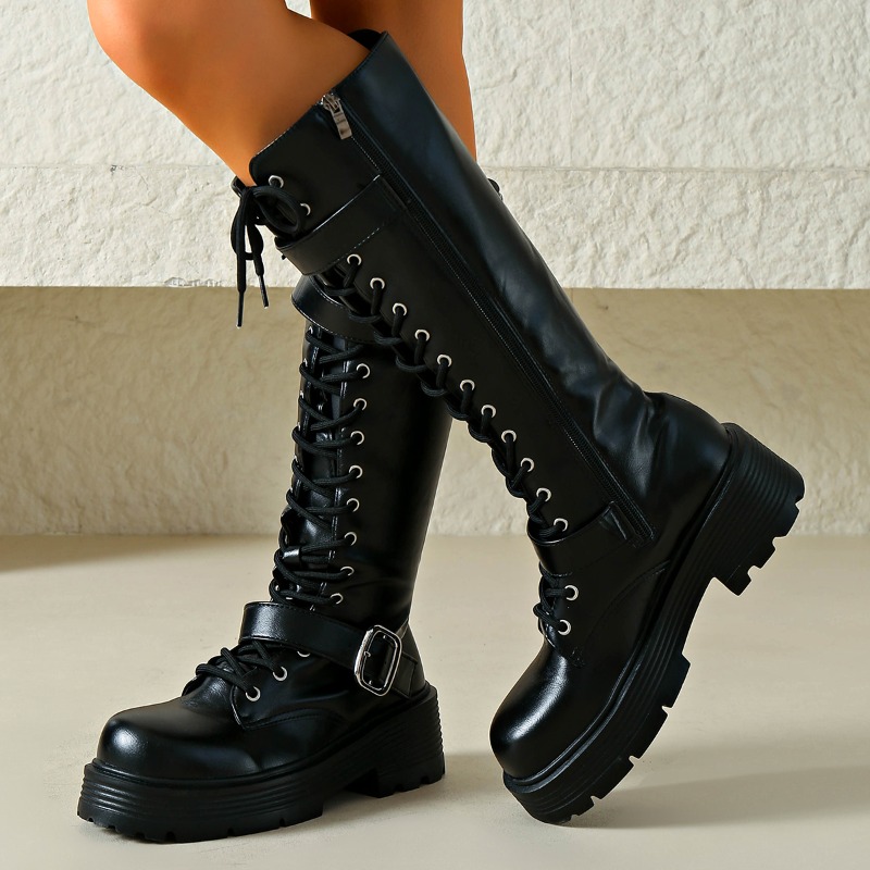 Platform Chunky Sole Women Kne - Street Fashion Punk review and price