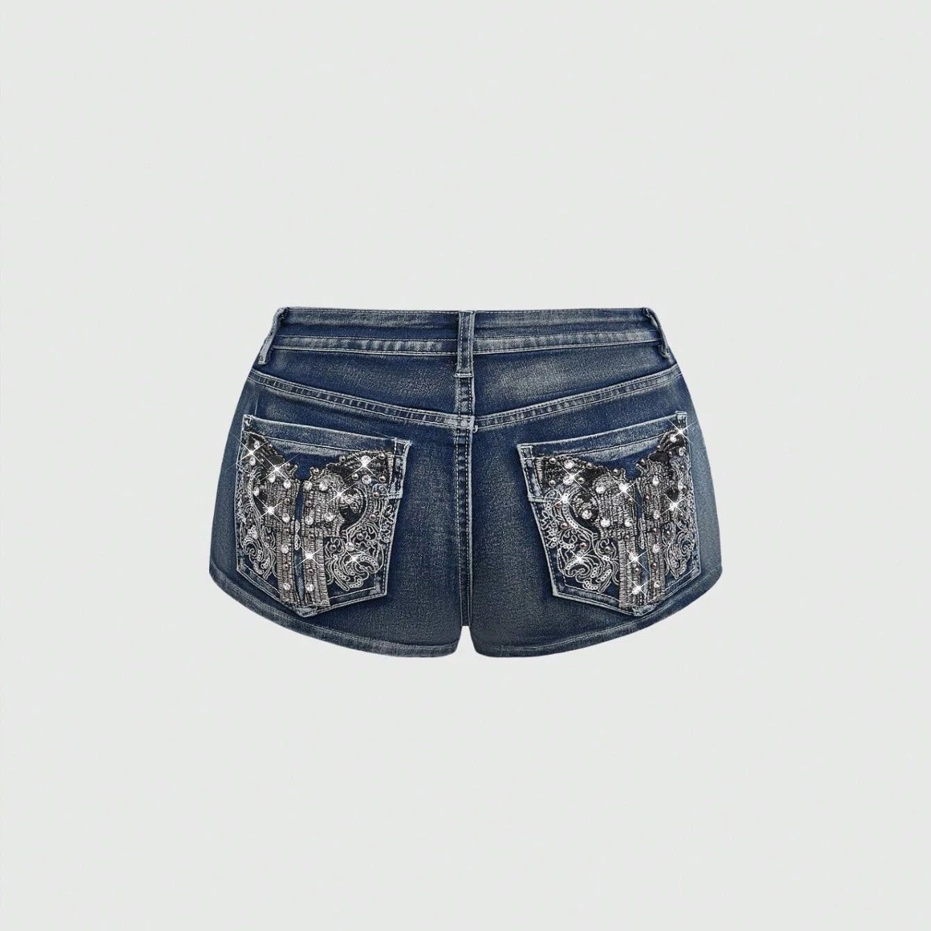 Summer Rhinestone Embroidered  - Street Fashion Denim review and price