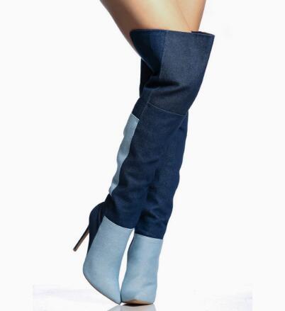 Blue Two‑Tone Denim Over The K - Street Fashion Denim review and price