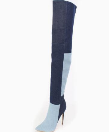 Blue Two‑Tone Denim Over The K - Street Fashion Denim review and price