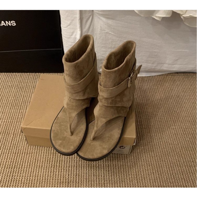 2025Spring Clip Toe Flats Sand - Street Fashion Trends review and price