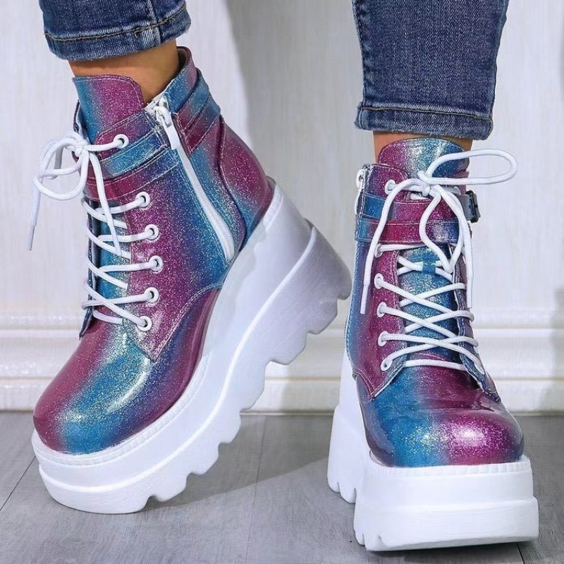 Women's Pink Holographic Platf - Street Fashion Punk review and price