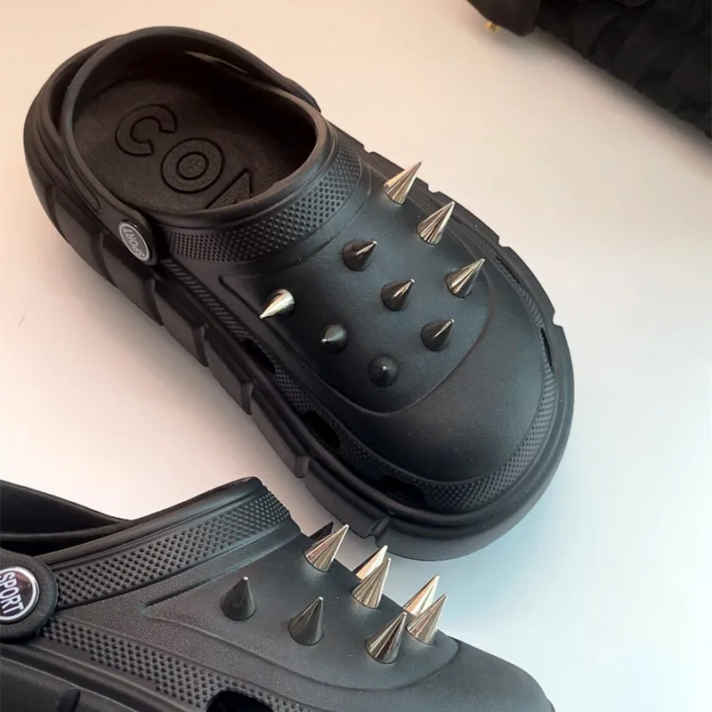 Y2K style Rivet Hole Shoes Wom - Street Fashion Trends review and price