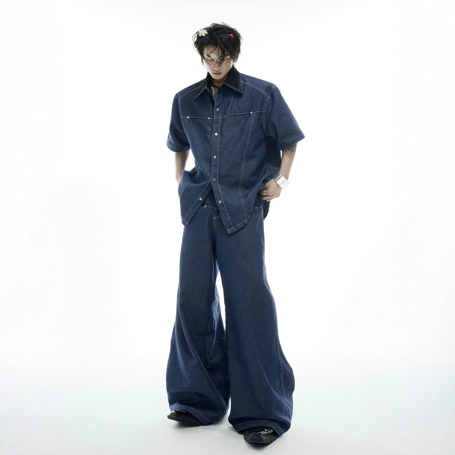 Summer Men's Denim Matching Se - Street Fashion Denim review and price