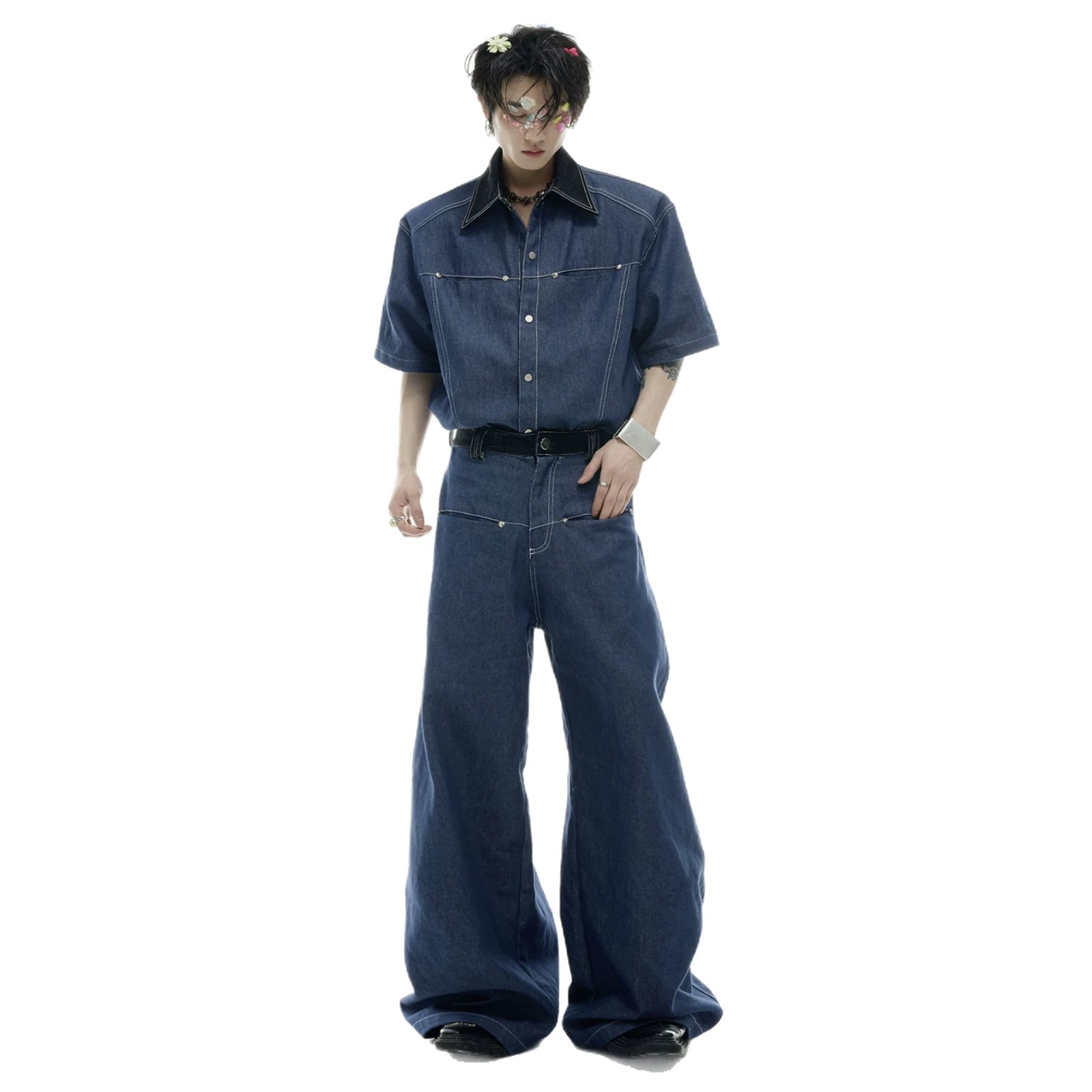 Summer Men's Denim Matching Se - Street Fashion Denim review and price