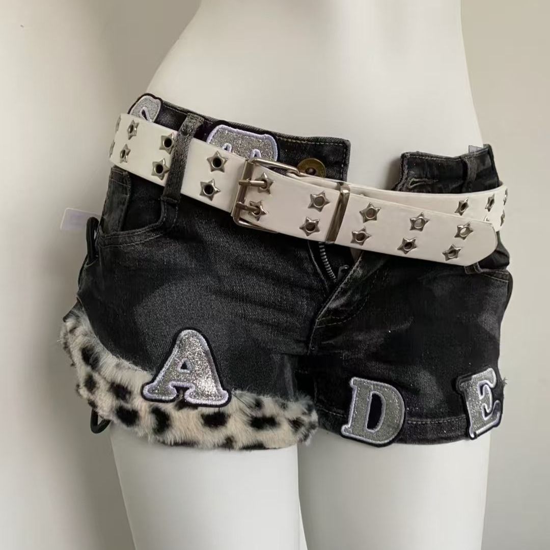 Y2k Embroidered Patch Denim Sh - Girl Fashion Street review and price