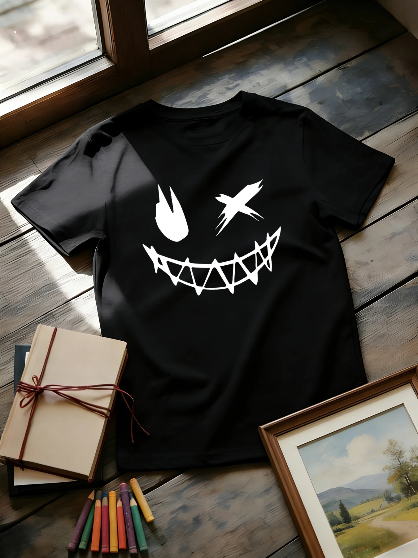 Dark Devil Smiling Face Fashio - Street Fashion Culture review and price