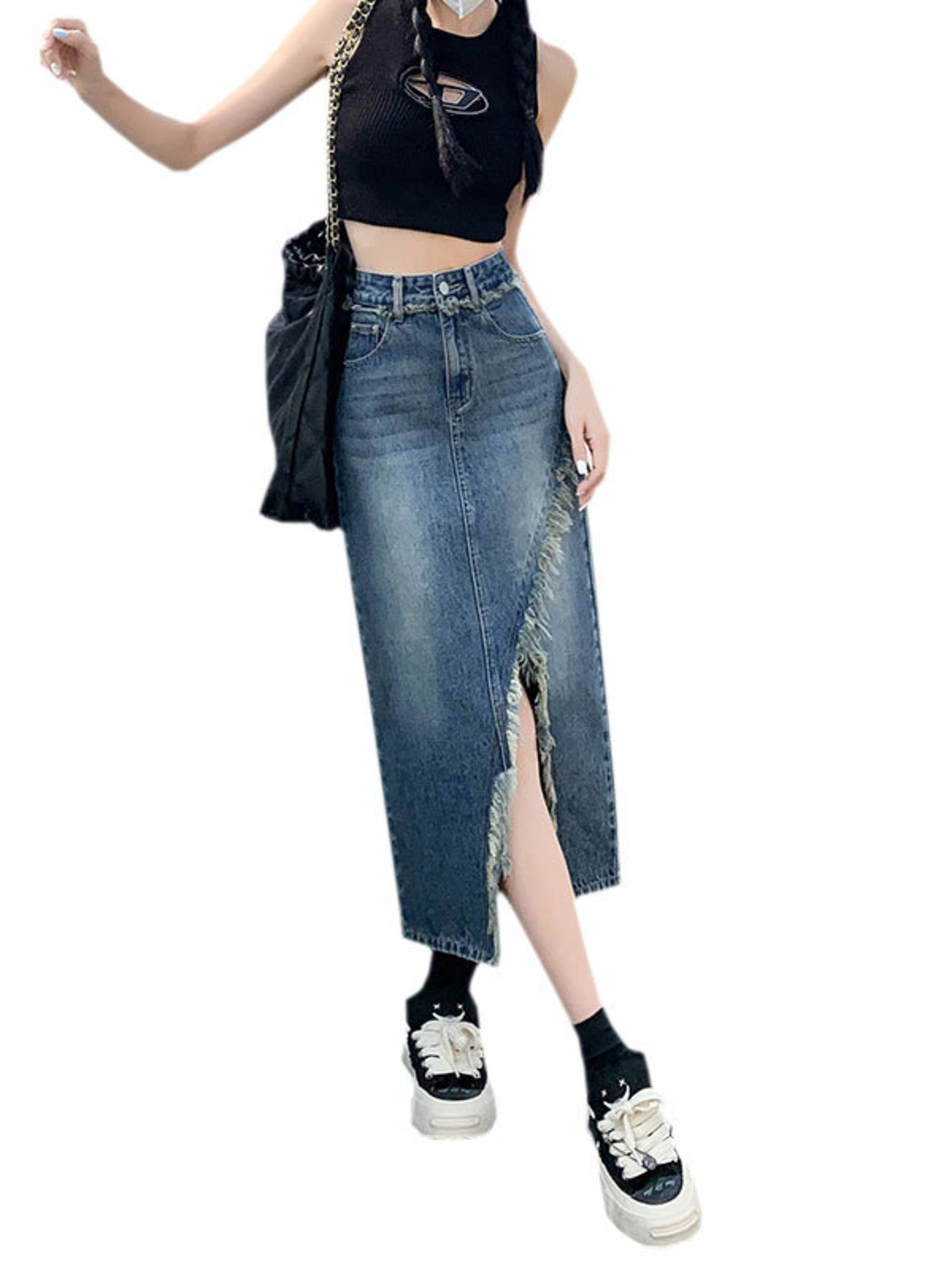 Women's High Waist Denim Skirt - Street Fashion Denim review and price