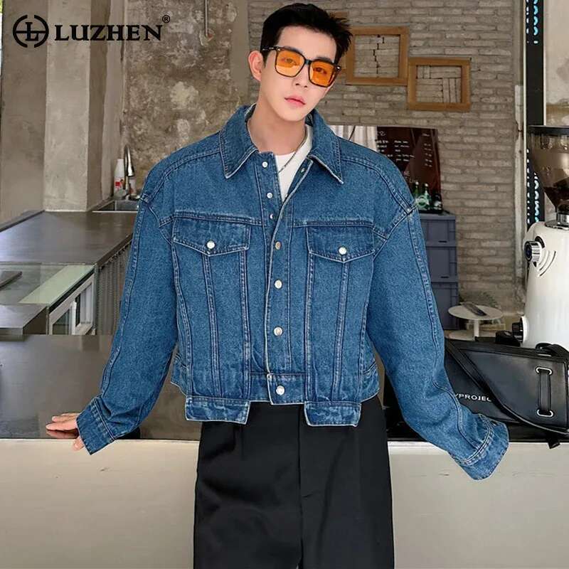 LUZHEN Personality Denim Short - Street Fashion Men 2025 review and price