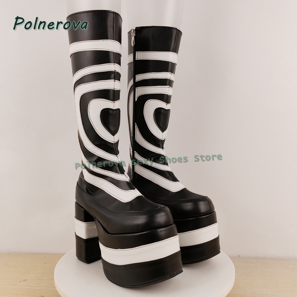 Heart Print Platform Fashion B - Street Fashion Punk review and price