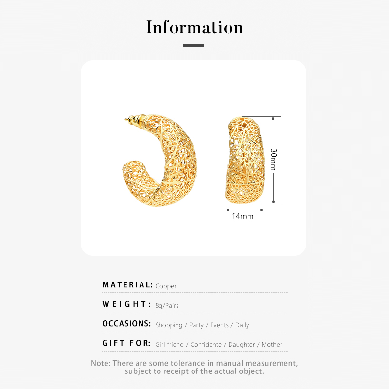 IVOG C Shape Hollowed Out Earr - Street Fashion Website review and price