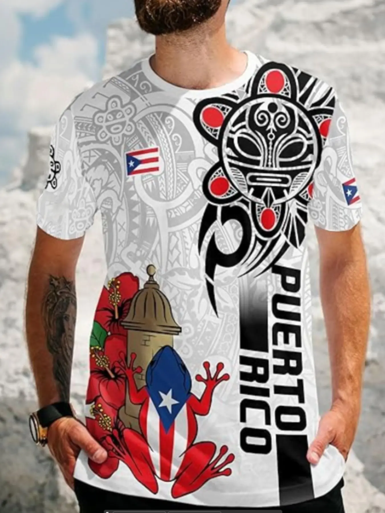 Men's Puerto Rican Pattern T-S - Street Fashion Culture review and price