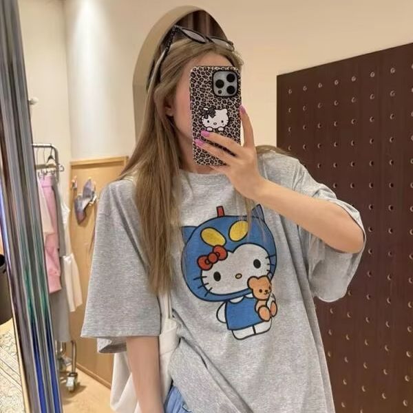 Short Sleeved Hello Kitty Prin - Street Fashion Tshirt review and price