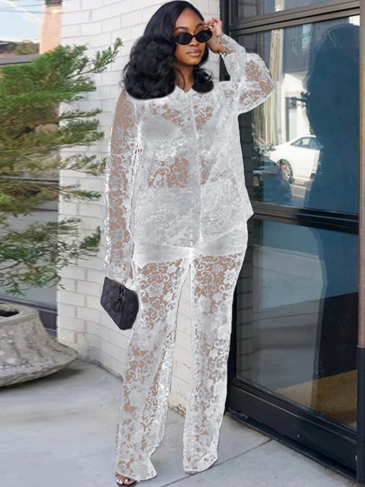 Perspective Lace Pants Set Sum - Street Fashion Youth review and price