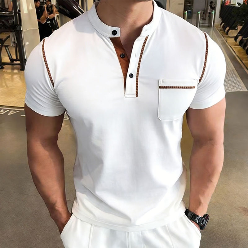 New Summer Men's Henry Collar  - Street Fashion Styles review and price